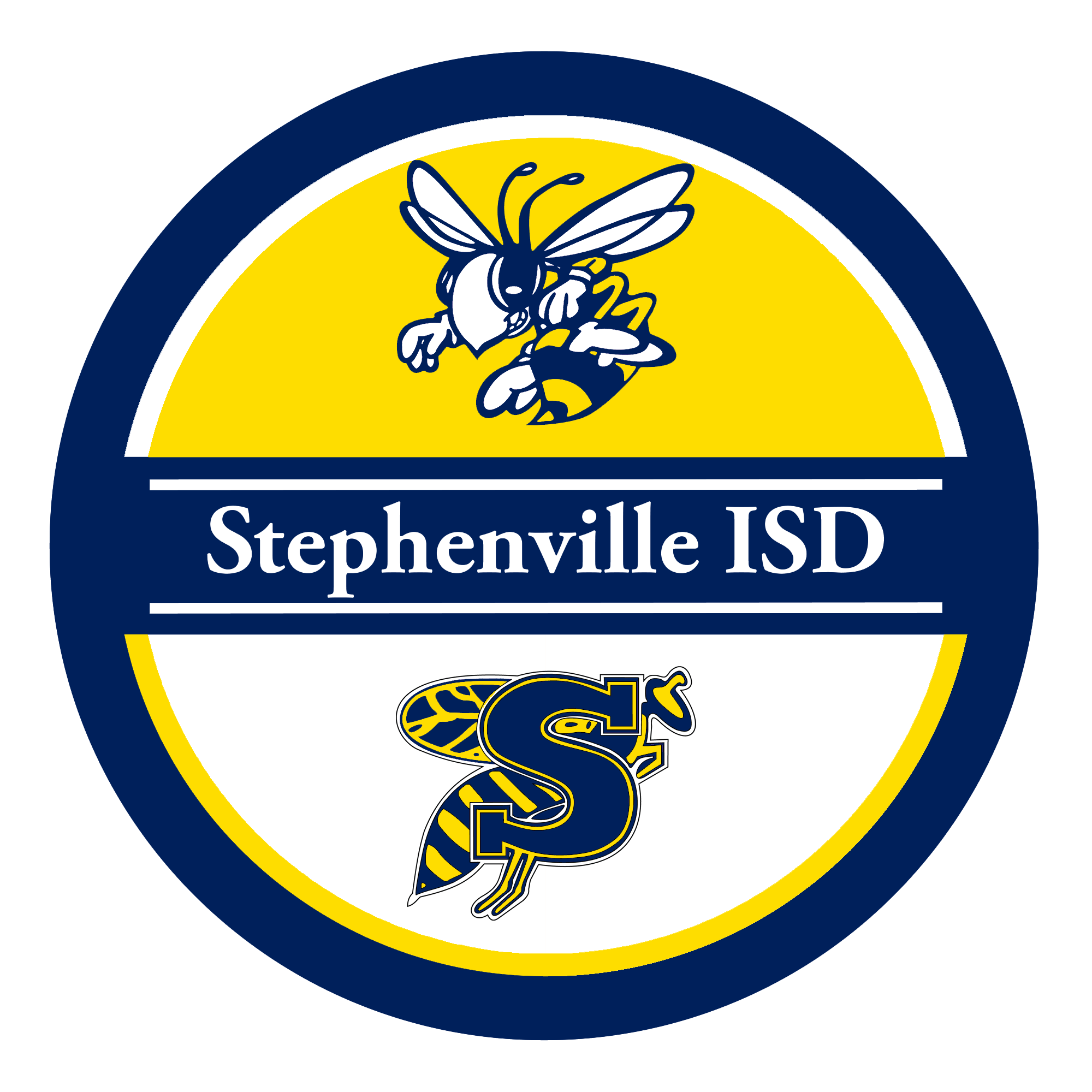 Stephenville ISD Logo with Honeybee and Yellow Jacket